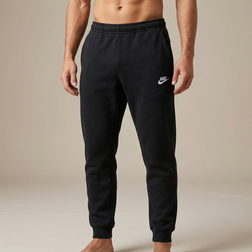 Nike Men's Joggers Black Fleece Tapered Sweatpants Athleisure Gym Size L